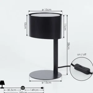 hofstein Lampe de table Launceston Noir, 1 lumière* Lampes Modernes