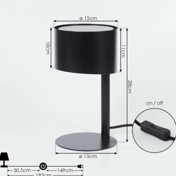 hofstein Lampe de table Launceston Noir, 1 lumière* Lampes Modernes