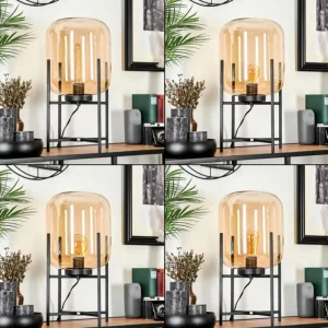 hofstein Lampe de table Manzano Noir, 1 lumière* Lampes En Verre
