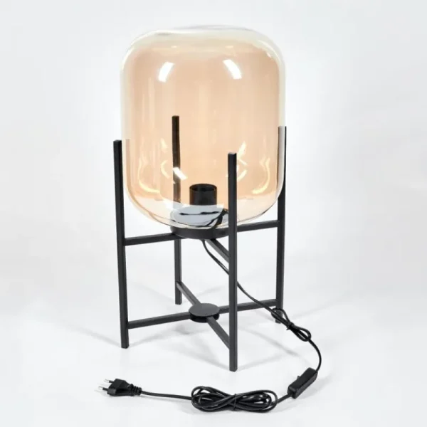 hofstein Lampe de table Manzano Noir, 1 lumière* Lampes En Verre