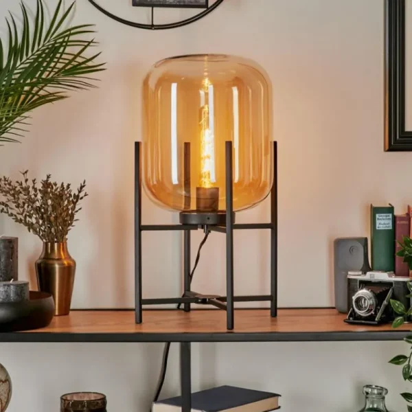 hofstein Lampe de table Manzano Noir, 1 lumière* Lampes En Verre