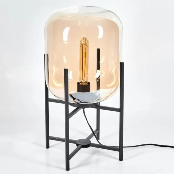 hofstein Lampe de table Manzano Noir, 1 lumière* Lampes En Verre