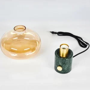 hofstein Lampe de table Maoro Vert, Laiton, 1 lumière* Lampes En Verre