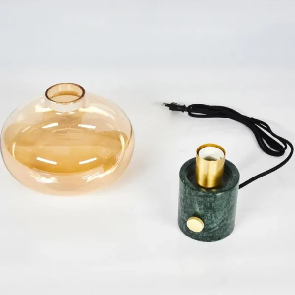 hofstein Lampe de table Maoro Vert, Laiton, 1 lumière* Lampes En Verre