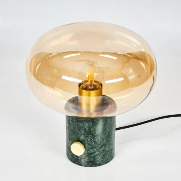 hofstein Lampe de table Maoro Vert, Laiton, 1 lumière* Lampes En Verre