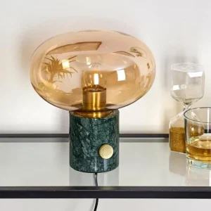 hofstein Lampe de table Maoro Vert, Laiton, 1 lumière* Lampes En Verre