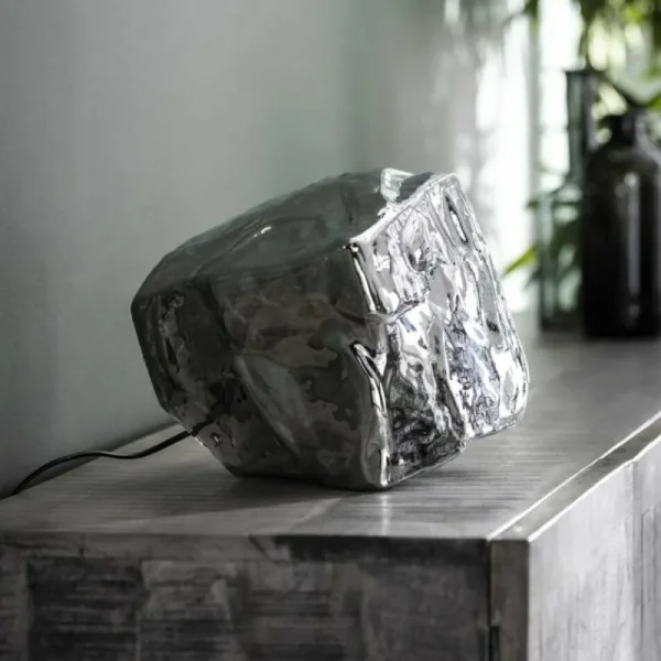 hofstein Lampe de table Marore Argenté, 1 lumière* Lampes En Verre