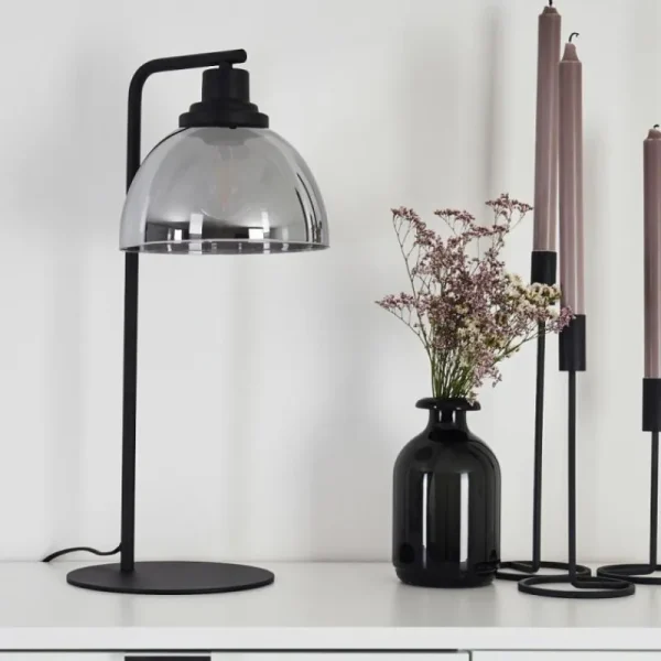 hofstein Lampe de table Morzine Noir, 1 lumière* Lampes En Verre