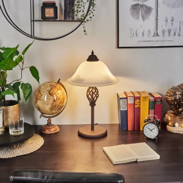 hofstein Lampe de table Mosquerito Rouille, 2 lumières* Lampes En Verre