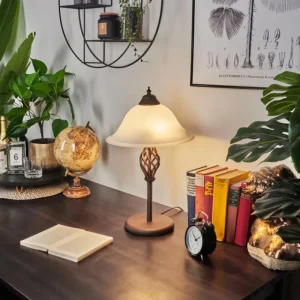 hofstein Lampe de table Mosquerito Rouille, 2 lumières* Lampes En Verre