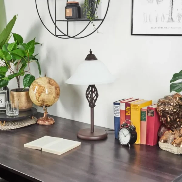 hofstein Lampe de table Mosquerito Rouille, 2 lumières* Lampes En Verre