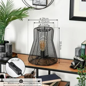 hofstein Lampe de table Oravi Noir, 1 lumière* Lampes Modernes