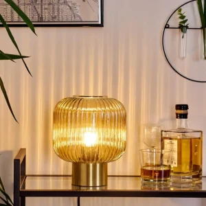 hofstein Lampe de table Paeni Ambre, 1 lumière* Lampes En Verre