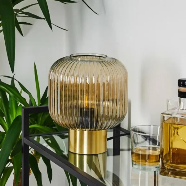 hofstein Lampe de table Paeni Ambre, 1 lumière* Lampes En Verre