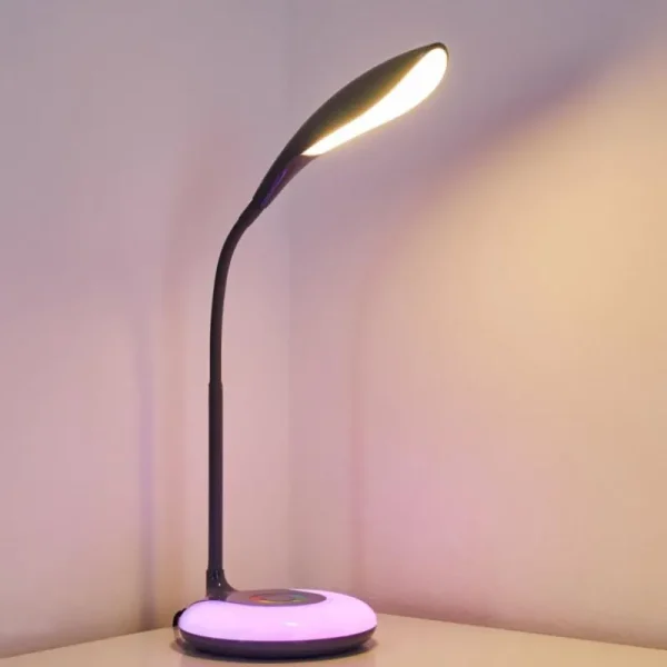 hofstein Lampe de table Paphos LED Noir, 1 lumière, Changeur de couleurs* Lampes Modernes