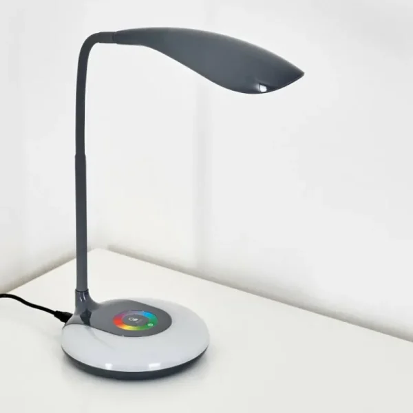 hofstein Lampe de table Paphos LED Noir, 1 lumière, Changeur de couleurs* Lampes Modernes