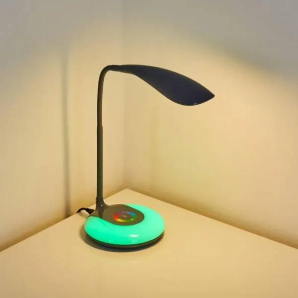 hofstein Lampe de table Paphos LED Noir, 1 lumière, Changeur de couleurs* Lampes Modernes
