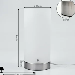 hofstein Lampe de table Peman LED Nickel mat, 1 lumière* Lampes En Verre