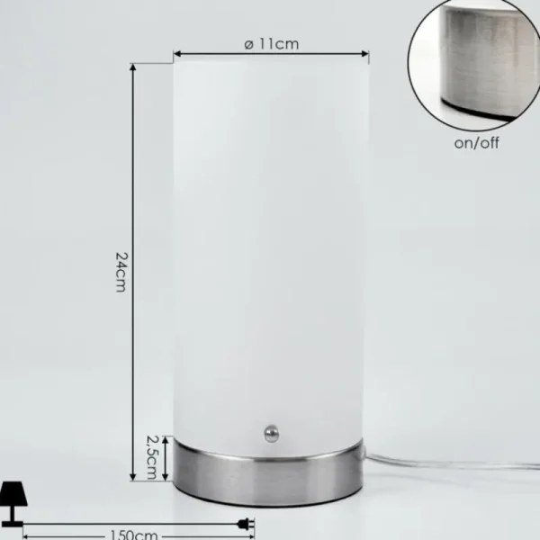 hofstein Lampe de table Peman LED Nickel mat, 1 lumière* Lampes En Verre