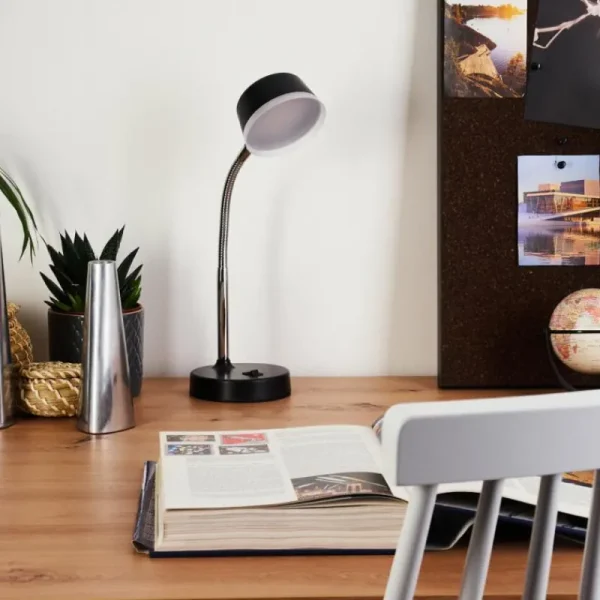 hofstein Lampe de table Pineda LED Chrome, Noir, 1 lumière* Lampes Modernes