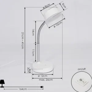 hofstein Lampe de table Pineda LED Chrome, Blanc, 1 lumière* Lampes Modernes