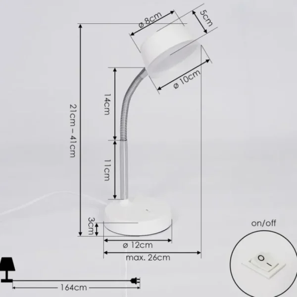 hofstein Lampe de table Pineda LED Chrome, Blanc, 1 lumière* Lampes Modernes