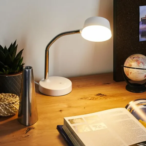 hofstein Lampe de table Pineda LED Chrome, Blanc, 1 lumière* Lampes Modernes