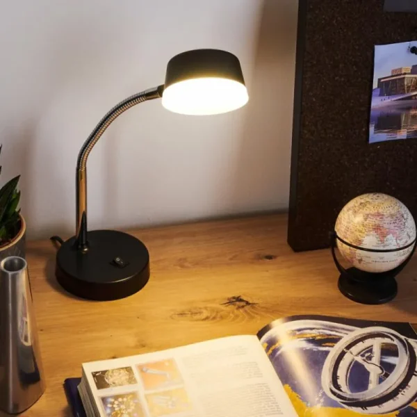 hofstein Lampe de table Pineda LED Chrome, Noir, 1 lumière* Lampes Modernes