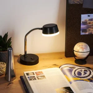 hofstein Lampe de table Pineda LED Chrome, Noir, 1 lumière* Lampes Modernes