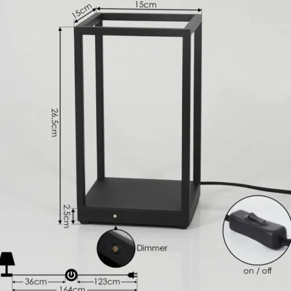 hofstein Lampe de table Ranquile LED Noir, 2 lumières* Lampes Modernes