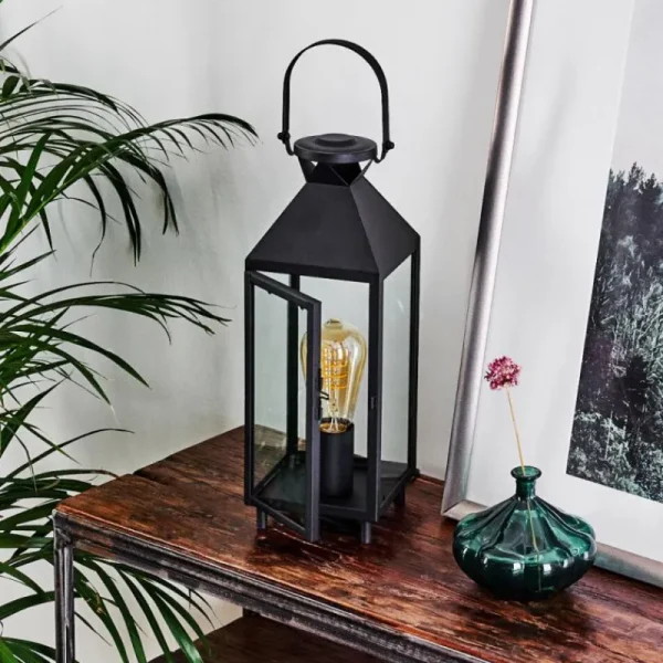 hofstein Lampe de table Raupunga Noir, 1 lumière* Lampes En Verre