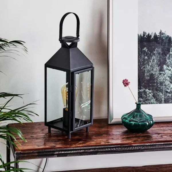 hofstein Lampe de table Raupunga Noir, 1 lumière* Lampes En Verre