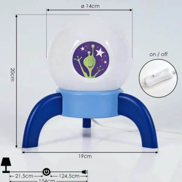 hofstein Lampe de table Rougemont LED Bleu, 1 lumière* Lampes Modernes