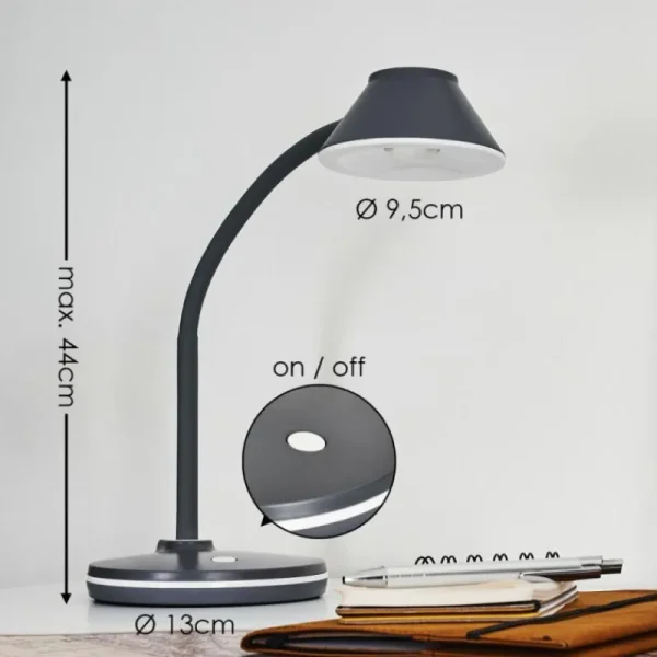hofstein Lampe de table Shreveport LED Anthracite, Blanc, 1 lumière* Lampes Modernes
