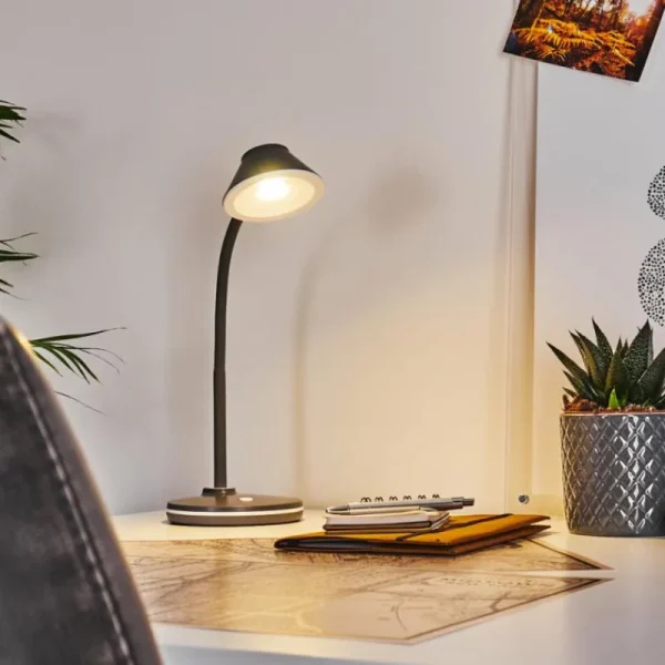 hofstein Lampe de table Shreveport LED Anthracite, Blanc, 1 lumière* Lampes Modernes