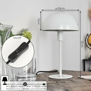 hofstein Lampe de table Tati Blanc, 1 lumière* Lampes Modernes