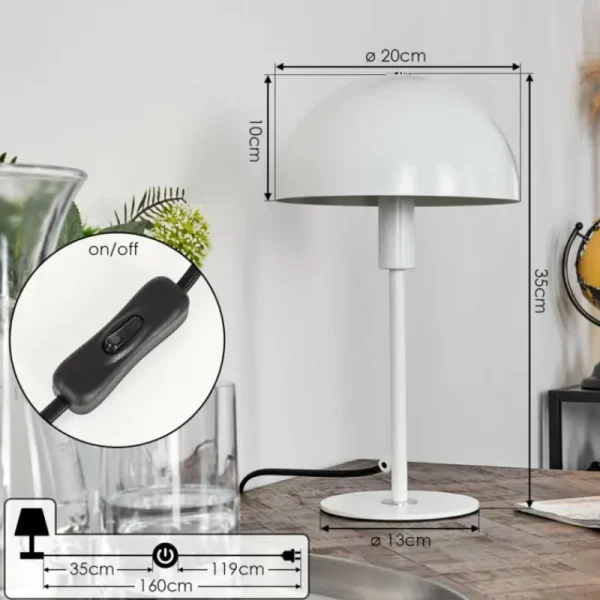 hofstein Lampe de table Tati Blanc, 1 lumière* Lampes Modernes