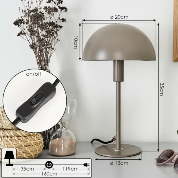 hofstein Lampe de table Tati Gris, 1 lumière* Lampes Modernes