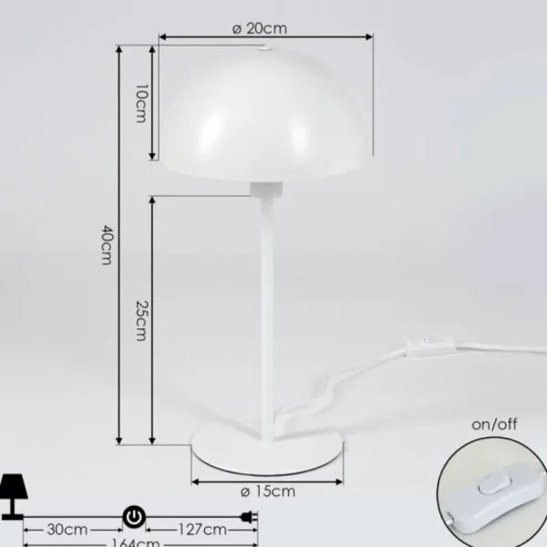 hofstein Lampe de table Tom Blanc, 1 lumière* Lampes Modernes