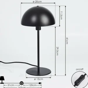 hofstein Lampe de table Tom Kings Noir, Blanc, 1 lumière* Lampes Modernes