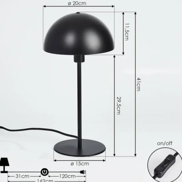 hofstein Lampe de table Tom Kings Noir, Blanc, 1 lumière* Lampes Modernes