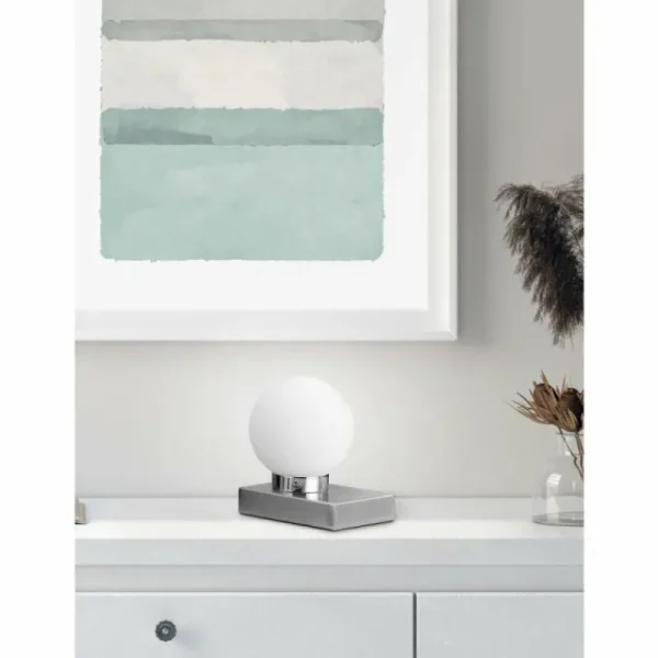 Luminaires Trio Lampe de table Trio Davi 2 Nickel mat, 1 lumière* Lampes En Verre