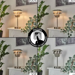 hofstein Lampe de table Wacissa Nickel mat, 1 lumière* Lampes Modernes