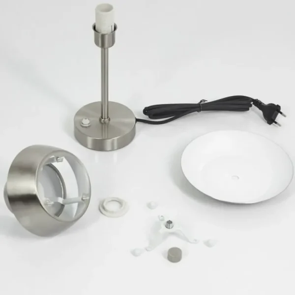 hofstein Lampe de table Wacissa Nickel mat, 1 lumière* Lampes Modernes