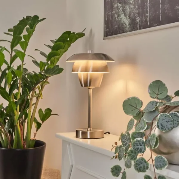 hofstein Lampe de table Wacissa Nickel mat, 1 lumière* Lampes Modernes