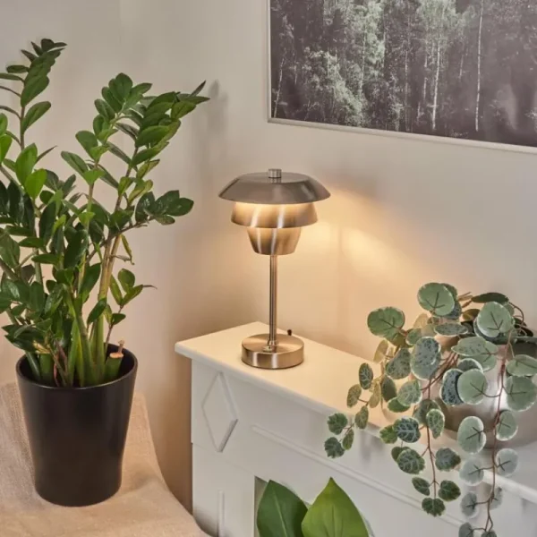hofstein Lampe de table Wacissa Nickel mat, 1 lumière* Lampes Modernes