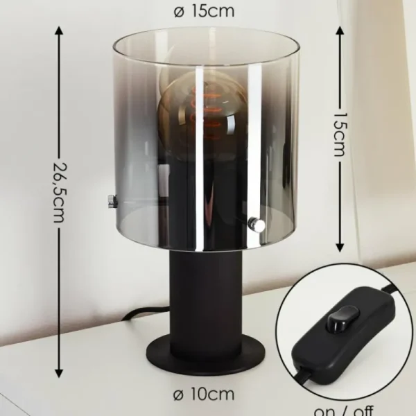 hofstein Lampe de table Wichita Noir, 1 lumière* Lampes Modernes