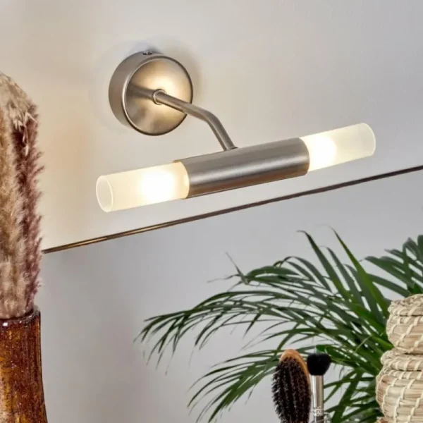 hofstein lampe miroir Regensdorf Nickel mat, 2 lumières* Lampes En Verre