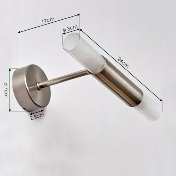 hofstein lampe miroir Regensdorf Nickel mat, 2 lumières* Lampes En Verre
