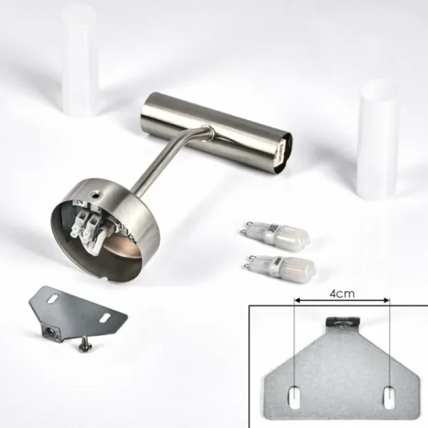 hofstein lampe miroir Regensdorf Nickel mat, 2 lumières* Lampes En Verre